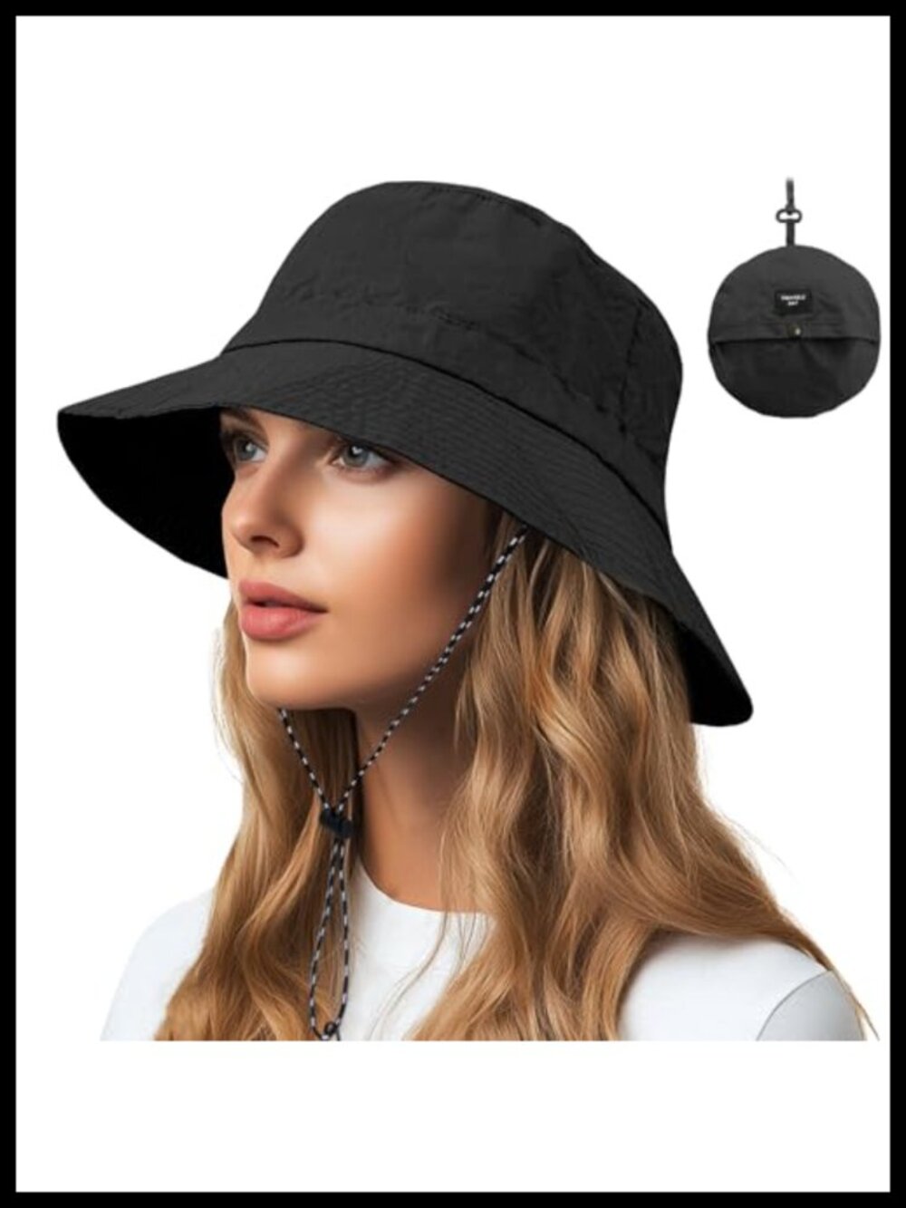 NPQQUAN Sun Bucket Hat Lightweight Waterproof Packable Adjustable Adult